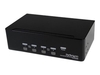 StarTech.com 4-Port Dual KVM Switch with Audio for DVI Computers - Built-in USB Hub (SV431DD2DUA) - KVM / audio / USB switch - 4 ports