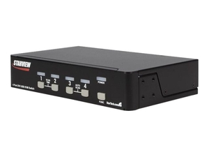 StarTech.com 4 Port DVI USB KVM Switch with Audio and 2 port USB 2.0 Hub - KVM / audio / USB switch - 4 ports