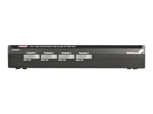 StarTech.com 4 Port DVI USB KVM Switch with Audio and USB 2.0 Hub - KVM / audio / USB switch - 4 ports - desktop