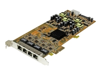 StarTech.com 4 Port Gigabit PoE (Power over Ethernet) Card - PCIe Network Card - PoE / PoE+ Up to 25W Per Port - PCIe NIC - Gigabit Ethernet Card (ST4000PEXPSE) - network adapter - PCIe x4 - Gigabit Ethernet x 4
