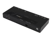 StarTech.com 4 Port HDMI Switch - 4K with Fast Switching,  Auto-Sensing & Serial Control - Automatic 4x1 HDMI Video Switcher Box (VS421HD4KA) - video/audio switch - 4 ports