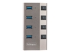 StarTech.com 4-Port Self-Powered USB-C Hub with Individual On/Off Switches,  USB 3.0 5Gbps Expansion Hub w/Power Supply,  Desktop/Laptop USB-C to USB-A Hub,  4x BC 1.2 (1.5A),  USB Type C Hub - USB-C/A Host Cables (5G4AIBS-USB-HUB-EU) - hub - 4 ports