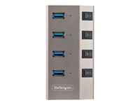 StarTech.com 4-Port Self-Powered USB-C Hub with Individual On/Off Switches,  USB 3.0 5Gbps Expansion Hub w/Power Supply,  Desktop/Laptop USB-C to USB-A Hub,  4x BC 1.2 (1.5A),  USB Type C Hub - USB-C/A Host Cables (5G4AIBS-USB-HUB-EU) - hub - 4 ports
