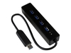 StarTech.com 4-Port USB 3.0 Hub with Built-in Cable - SuperSpeed Laptop USB Hub - Portable USB Splitter - Mini USB Hub (ST4300PBU3) - hub - 4 ports
