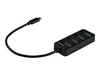 StarTech.com 4 Port USB C Hub,  USB-C to 4x USB 3.0 Type-A Ports with Individual On/Off Port Switches,  SuperSpeed 5Gbps USB 3.1/3.2 Gen 1,  USB Bus Powered,  Portable,  10" Attached Cable - Windows/macOS/Linux (HB30C4AIB) - hub - 4 ports