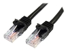 StarTech.com 5m Black Cat5e / Cat 5 Snagless Patch Cable 5 m - patch cable - 5 m - black