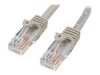 StarTech.com 5m Grey Cat5e / Cat 5 Snagless Patch Cable 5 m - patch cable - 5 m - grey