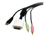 StarTech.com 6 ft 4-in-1 USB DVI KVM Cable with Audio and Microphone - DVI KVM Cable - USB KVM Cable - KVM Switch Cable (USBDVI4N1A6) - keyboard / video / mouse / audio extension cable - 1.8 m