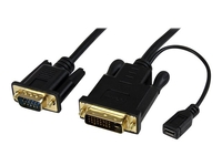 StarTech.com 6 ft DVI to VGA Active Converter Cable - DVI-D to VGA Adapter - Digital DVI to Analog VGA w/ built-in 6ft Cable - 1920x1200 (DVI2VGAMM6) - video converter - black