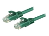 StarTech.com 7 ft Green Cat6 / Cat 6 Snagless Patch Cable 7ft - patch cable - 2.1 m - green