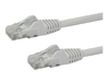 StarTech.com 7m CAT6 Ethernet Cable,  10 Gigabit Snagless RJ45 650MHz 100W PoE Patch Cord,  CAT 6 10GbE UTP Network Cable w/Strain Relief,  White,  Fluke Tested/Wiring is UL Certified/TIA - Category 6 - 24AWG (N6PATC7MWH) - patch cable - 7 m - white