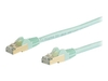StarTech.com 7m CAT6A Ethernet Cable,  10 Gigabit Shielded Snagless RJ45 100W PoE Patch Cord,  CAT 6A 10GbE STP Network Cable w/Strain Relief,  Aqua,  Fluke Tested/UL Certified Wiring/TIA - Category 6A - 26AWG (6ASPAT7MAQ) - patch cable - 7 m - aqua