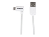 StarTech.com Angled Lightning to USB Cable - 2m (6ft) - White - Apple MFi Certified (USBLT2MWR) - Lightning cable - Lightning / USB - 2 m