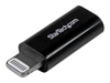 StarTech.com Black Apple 8-pin Lightning Connector to Micro USB Adapter for iPhone / iPod / iPad - Apple Lightning to Micro USB Adapter (USBUBLTADPB) - Lightning adapter - Lightning / USB