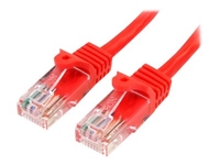 StarTech.com Cat5e Ethernet Cable - 2 ft - Red- Patch Cable - Snagless Cat5e Cable - Short Network Cable - Ethernet Cord - Cat 5e Cable - 2ft (45PATCH2RD) - patch cable - 0.6 m - red