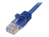 StarTech.com Cat5e Ethernet Cable4 ft - Blue - Patch Cable - Snagless Cat5e Cable - Short Network Cable - Ethernet Cord - Cat 5e Cable - 4ft - patch cable - 1.23 m - blue