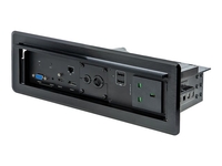 StarTech.com Conference Table Box for AV Connectivity & Power/Charging,  4K HDMI output w/ HDMI,  DP,  & VGA Inputs,  GbE,  Audio,  Charging Station w/ 2x USB-A & 1x CE Certified UK Plug - Conference Room AV Connection (KITBXAVHDPUK) - docking station - USB - V