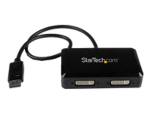 StarTech.com DisplayPort to Dual DVI Multi Monitor Adapter - Display splitter - DVI-I (F) - DisplayPort (M) - black,  silver