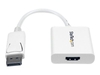 StarTech.com DisplayPort to HDMI Active Adapter Converter - DP to HDMI video converter - white