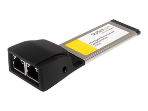 StarTech.com Dual Port ExpressCard Gigabit Laptop Ethernet NIC Network Adapter Card - network adapter
