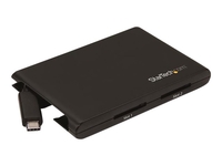 StarTech.com Dual-Slot SD Card Reader/Writer - USB 3.0 with USB-C - SD 4.0,  UHS II - Portable SD/SDHC/SDXC Card Reader/Writer with UHS-II (2SD4FCRU3C) - card reader - USB 3.0