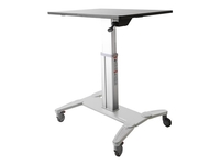 StarTech.com Mobile Standing Desk,  Portable Sit Stand Ergonomic Height Adjustable Cart on Wheels,  Rolling Computer/Laptop Workstation Table w/ Locking One-Touch Lift for Teachers/Student - Mobile Computer Table (STSCART) - stand