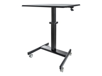 StarTech.com Mobile Standing Desk,  Portable Sit Stand Ergonomic Height Adjustable Cart on Wheels,  Rolling Computer/Laptop Workstation Table with Locking One-Touch Lift for Teacher/Student - Mobile Sit Stand Desk (STSCART2) - sit/standing desk - black