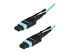 StarTech.com MTP Fiber Optic Cable - 30 ft / 10m - OM3 - 40Gb - Push / Pull Tab - Plenum - MPO / MTP Connector - Fiber Patch Cable (MPO12PL10M) - network cable - 10 m - aqua