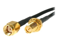 StarTech.com RP-SMA to SMA Wireless Antenna Adapter Cable - Antenna cable - RP-SMA (M) to RP-SMA (F) - 10 ft - black - RPSMA10MF - antenna cable - 3 m