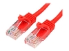 StarTech.com Snagless Cat 5e Crossover UTP Patch Cable - crossover cable - 3 m - red
