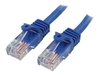StarTech.com Snagless Cat 5e UTP Patch Cable - patch cable - 15 m - blue