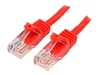 StarTech.com Snagless Cat 5e UTP Patch Cable - patch cable - 15 m - red