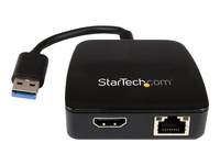 StarTech.com Universal USB 3.0 Mini Docking Station Adapter with Gigabit Ethernet and HDMI - docking station - HDMI