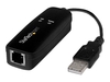 StarTech.com USB 2.0 Fax Modem,  56K External Hardware Dial Up V.92 Modem/Dongle/Adapter,  Computer/Laptop Fax Modem,  USB to Telephone Jack,  USB Data Modem,  Network Fax/ Voice/CMR/POS - 56K V.92 Modem Dongle (USB56KEMH2) - fax / modem