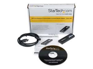 StarTech.com USB 3 to DisplayPort External Video Card Multi Monitor Adapter - external video adapter - DisplayLink DL-3500 - 64 MB - black
