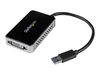 StarTech.com USB 3.0 to DVI External Video Card Adapter with 1-Port USB Hub - external video adapter - T5-302 - 16 MB - black