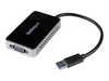 StarTech.com USB 3.0 to VGA External Video Card Adapter with 1-Port USB Hub - external video adapter - T5-302 - 16 MB - black