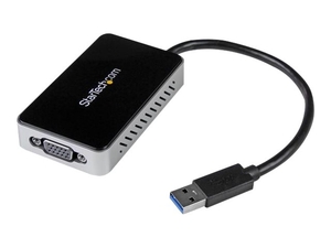 StarTech.com USB 3.0 to VGA External Video Card Adapter with 1-Port USB Hub - external video adapter - T5-302 - 16 MB - black