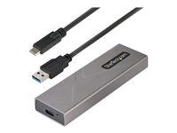 StarTech.com USB-C 10Gbps to M.2 NVMe or M.2 SATA SSD Enclosure,  Tool-free M.2 PCIe/SATA NGFF SSD Enclosure,  Portable Aluminum Case,  USB Type-C & USB-A Host Cables,  For 2230/2242/2260/2280 - Works w/ Thunderbolt 3 (M2-USB-C-NVME-SATA) - storage enclosure 