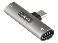 StarTech.com USB C Audio & Charge Adapter,  USB-C Audio Adapter w/ 3.5mm TRRS Headphone/Headset Jack and 60W USB Type-C Power Delivery Pass-through Charger,  For USB-C Phone/Tablet/Laptop - USB-C to Audio & Charging (CDP235APDM) - docking station - USB-C