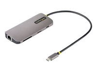 StarTech.com USB C Multiport Adapter,  4K 60Hz HDMI Video,  3 Pt 5Gbps USB-A Hub,  100W Power Delivery Pass-Through,  GbE,  SD/MicroSD,  USB Type-C Mini Travel Dock,  12" / 30cm Cable - USB C Laptop Docking Station - docking station - USB-C / Thunderbolt 3 / Thu