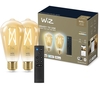WIZ CONNECTED Filament Amber Tuneable White Smart LED Light Bulb - E27,  ST64,  Twin Pack with Remote Control