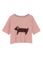 Red Stripe Sausage Dog Tee