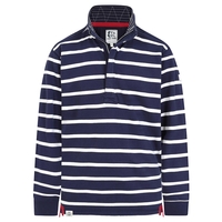Lazy Jacks Mens LJ39 Super Soft 1/4 Zip Stripe Sweatshirt Marine XXL