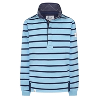 Lazy Jacks Mens LJ39 Super Soft 1/4 Zip Stripe Sweatshirt Niagara Medium