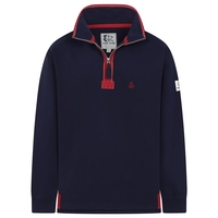 Lazy Jacks Mens LJ40 Supersoft Plain Sweatshirt Marine & Red Small