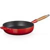 Le Creuset 28cm Cast Iron Saute Pan With Wooden Handle Cerise