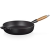 Le Creuset 28cm Cast Iron Saute Pan With Wooden Handle Satin Black