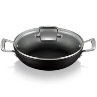 Le Creuset Toughened Non-Stick Shallow Casserole With Glass Lid 24cm