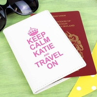 Keep Calm Cream Passport Holder